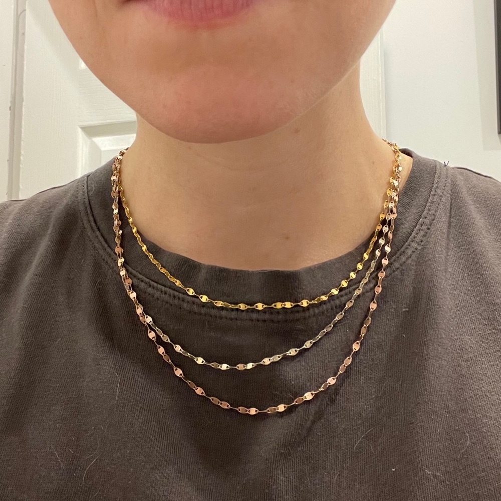 Gold bronze silver chain necklace